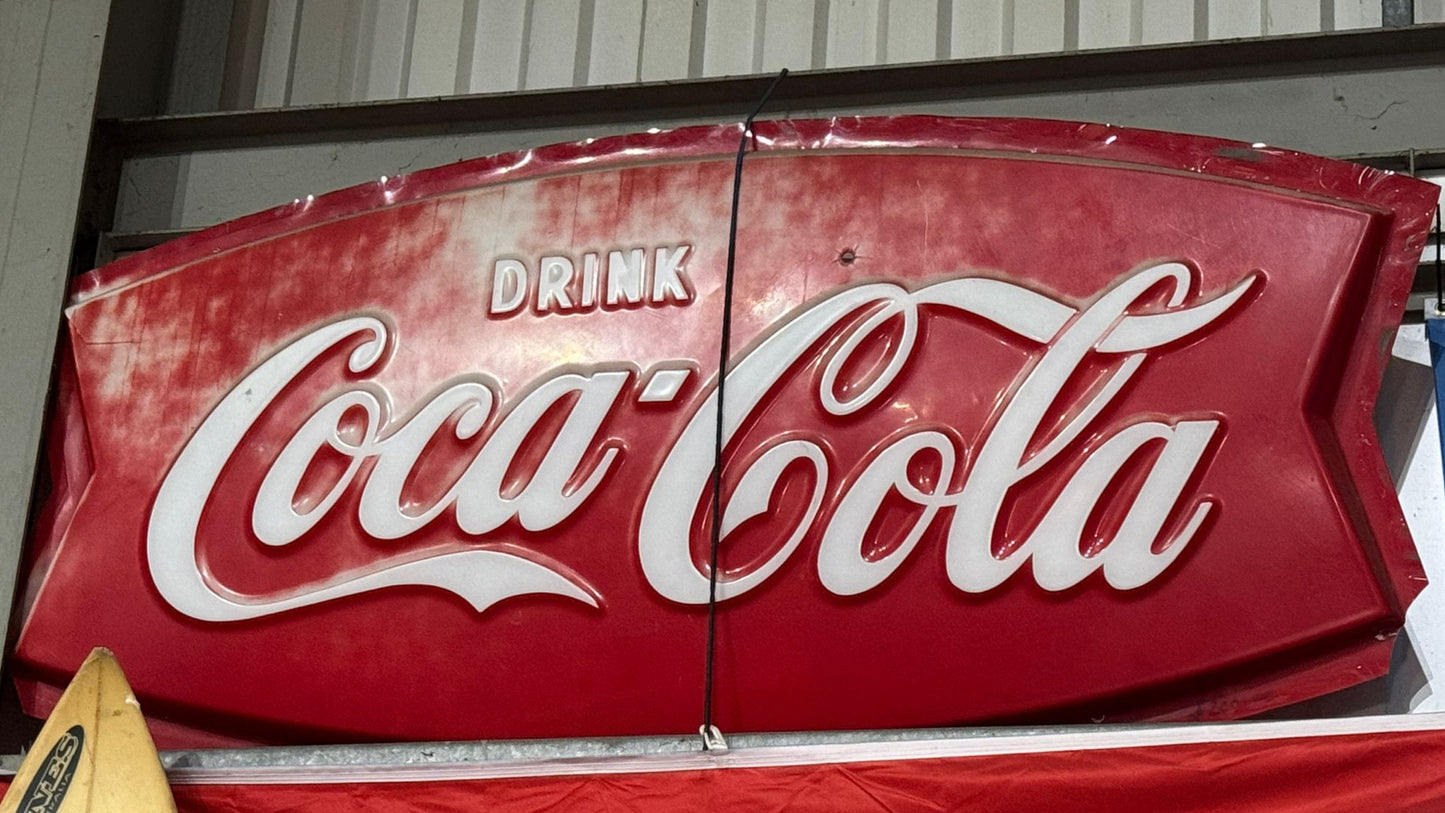 Two sided Coca Cola Large fishtail highway sign