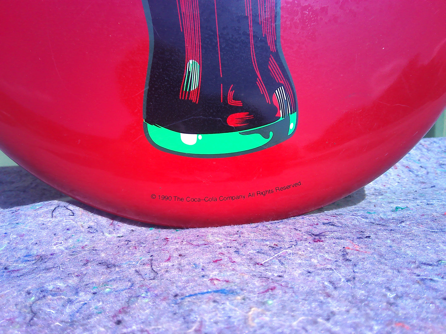 1990 COCA-COLA DOMED BUTTON SIGN 41CM