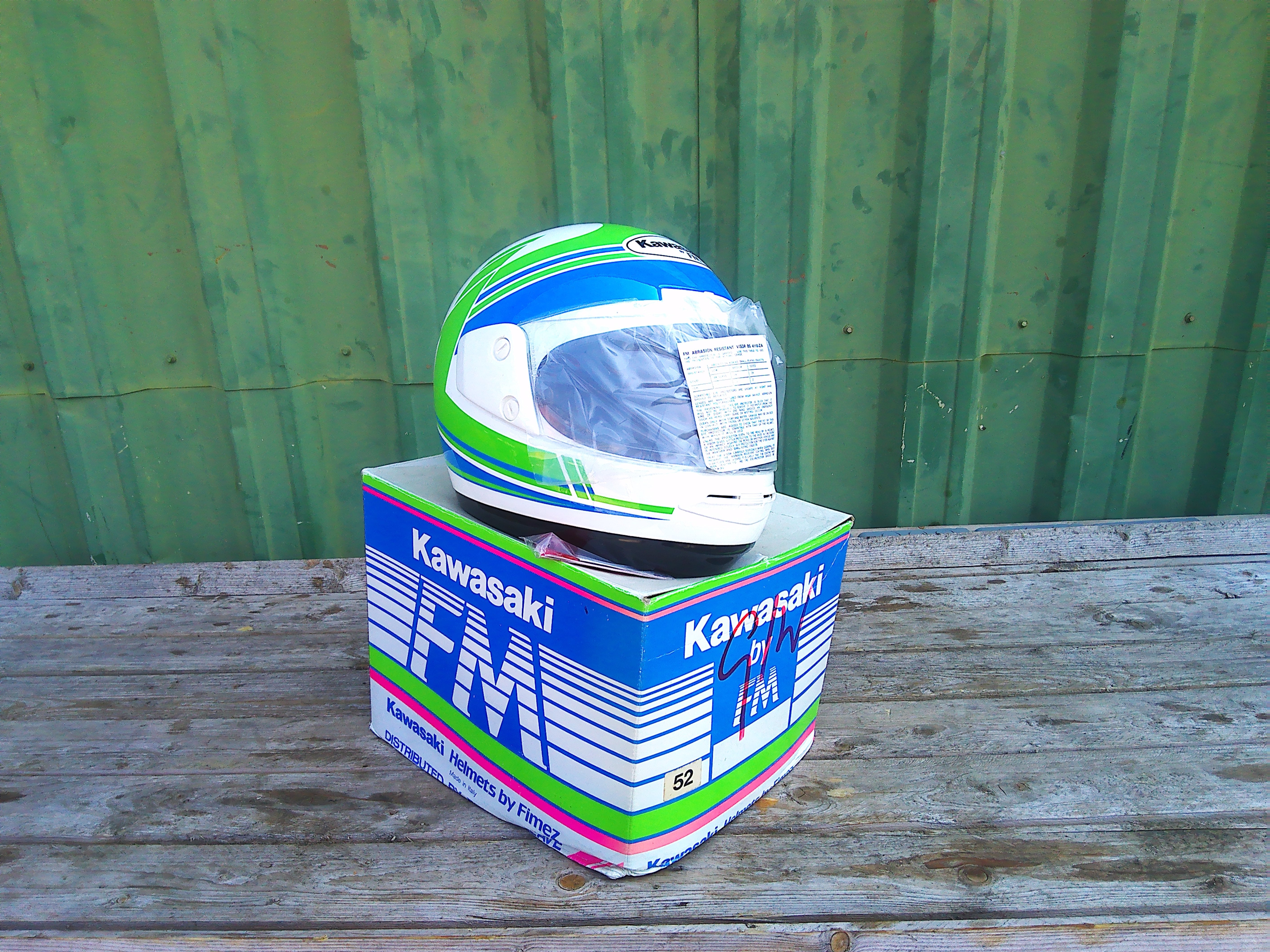 kawasaki shoei helmet Vintage Kawasaki by FM racing helmet Size 54 – Huggys Speedshop