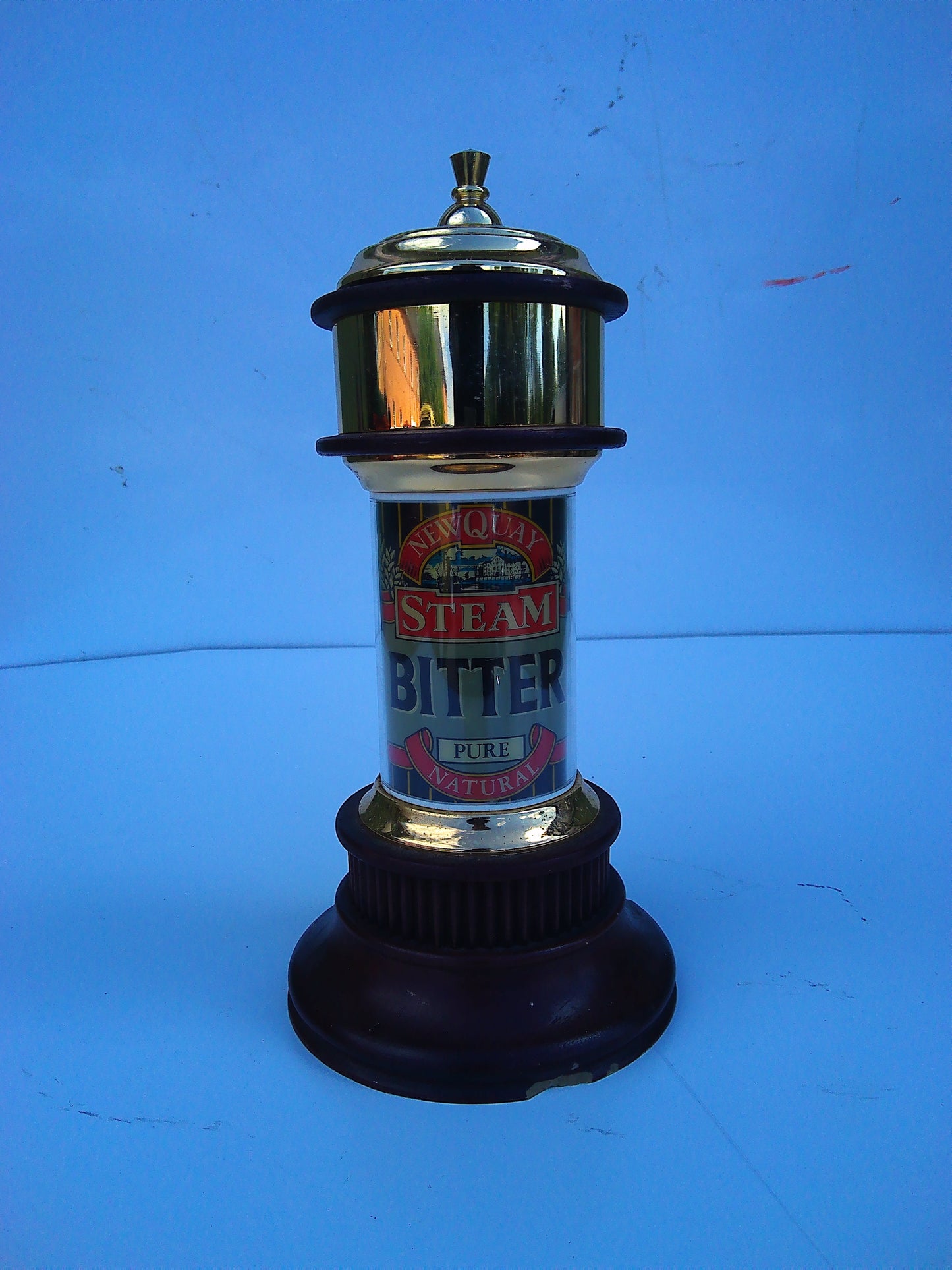 Vintage Authentic Newquay Steam Bitter Pure Beer tap display