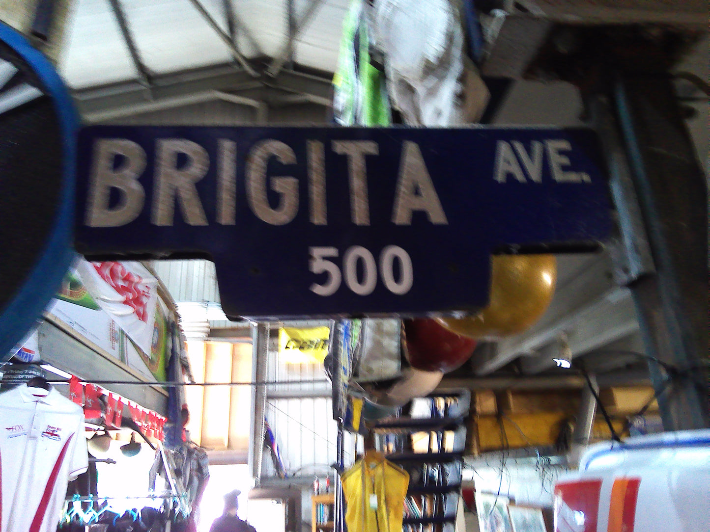 Brigita Avenue 500 metal road sign