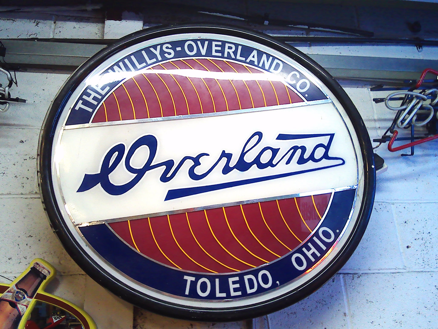 Overland willys jeep light up dealer sign