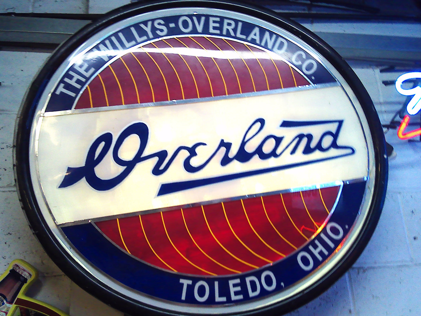 Overland willys jeep light up dealer sign