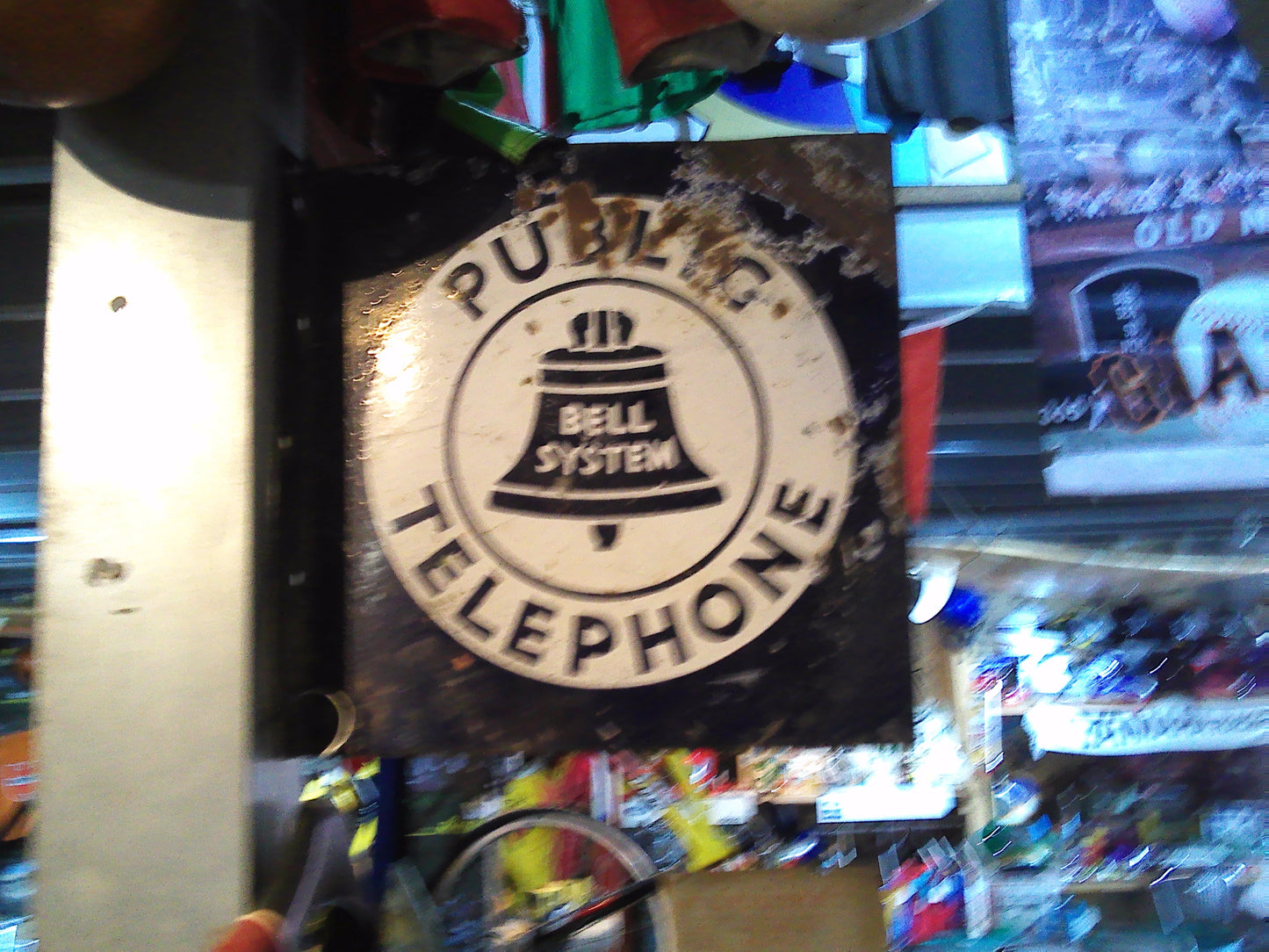 Public telephone Bell System vintage metal sign