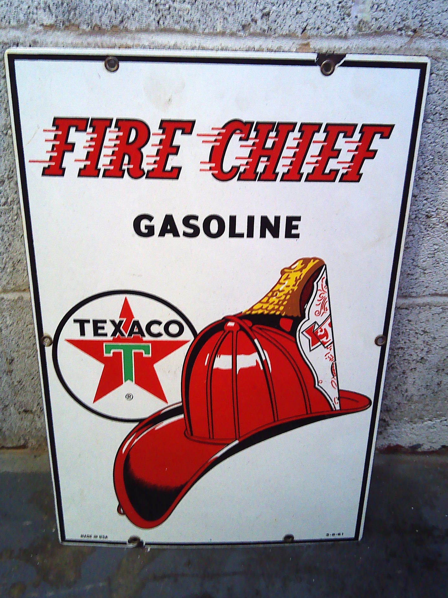 1962 Texaco Fire Cheif Gasoline metal sign