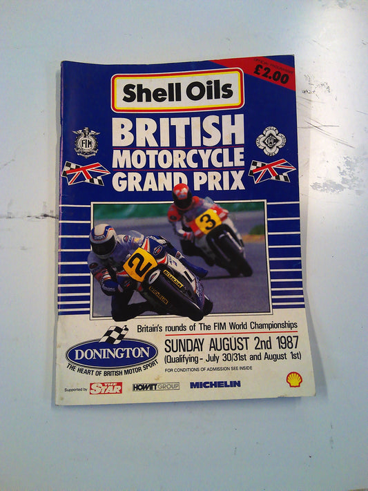 Shell Oil 2nd August 1987 British Motorcycle GP programme/ magazine