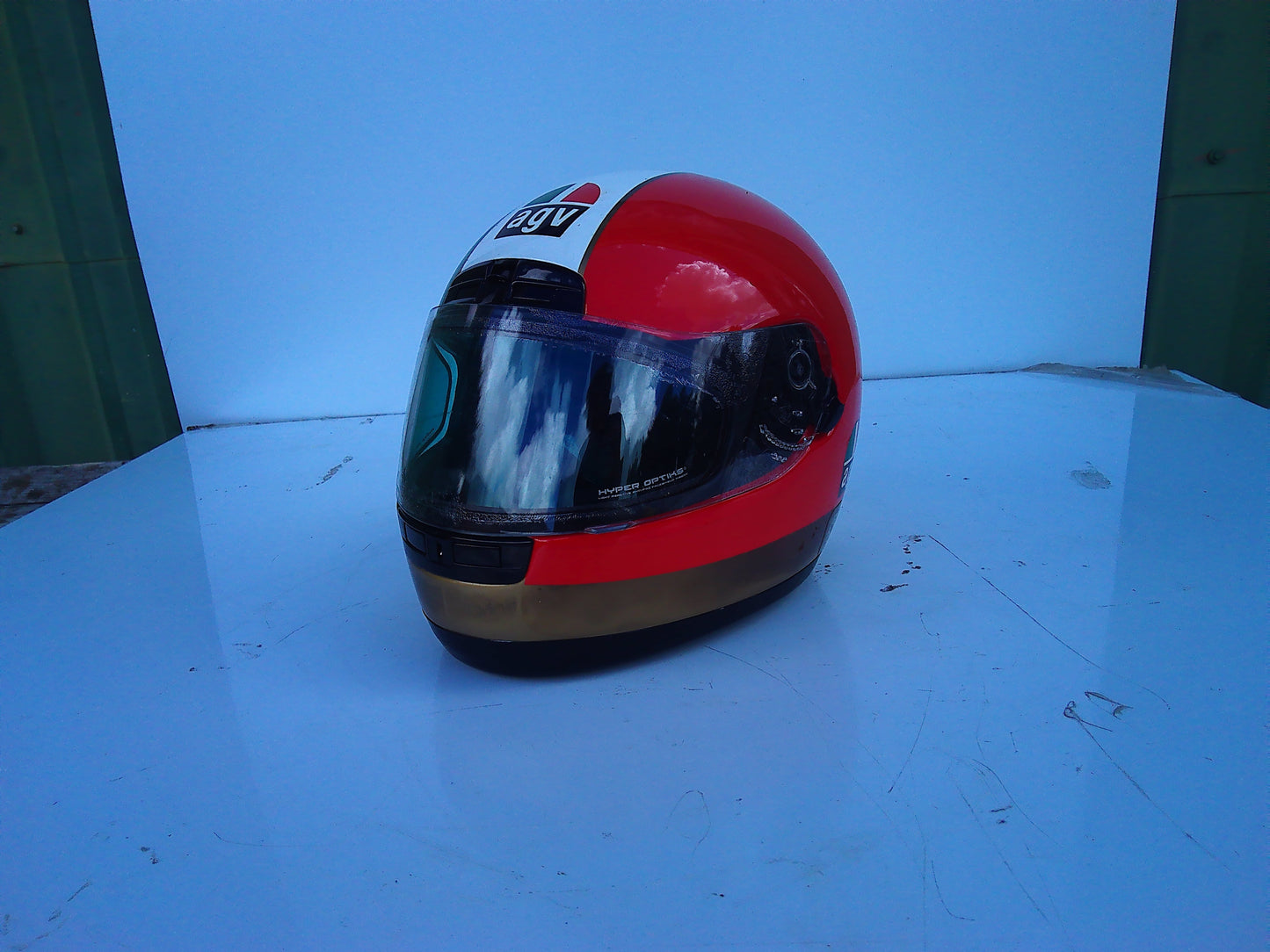 1997 Giacomo Agostini and John Cooper signed AGV Ago style vintage helmet