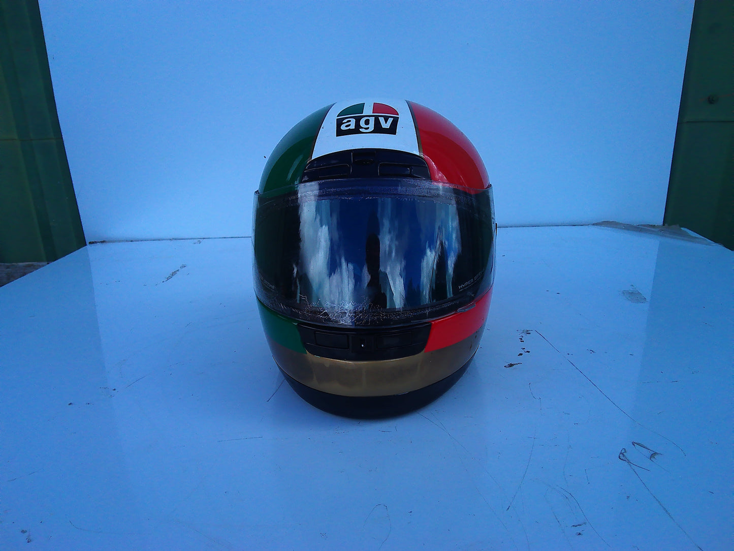 1997 Giacomo Agostini and John Cooper signed AGV Ago style vintage helmet