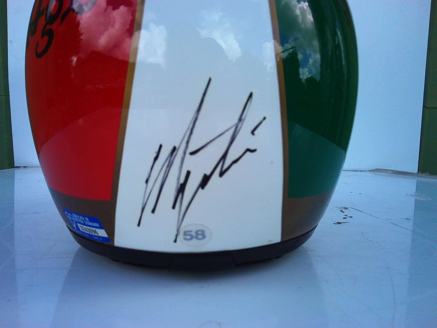 1997 Giacomo Agostini and John Cooper signed AGV Ago style vintage helmet