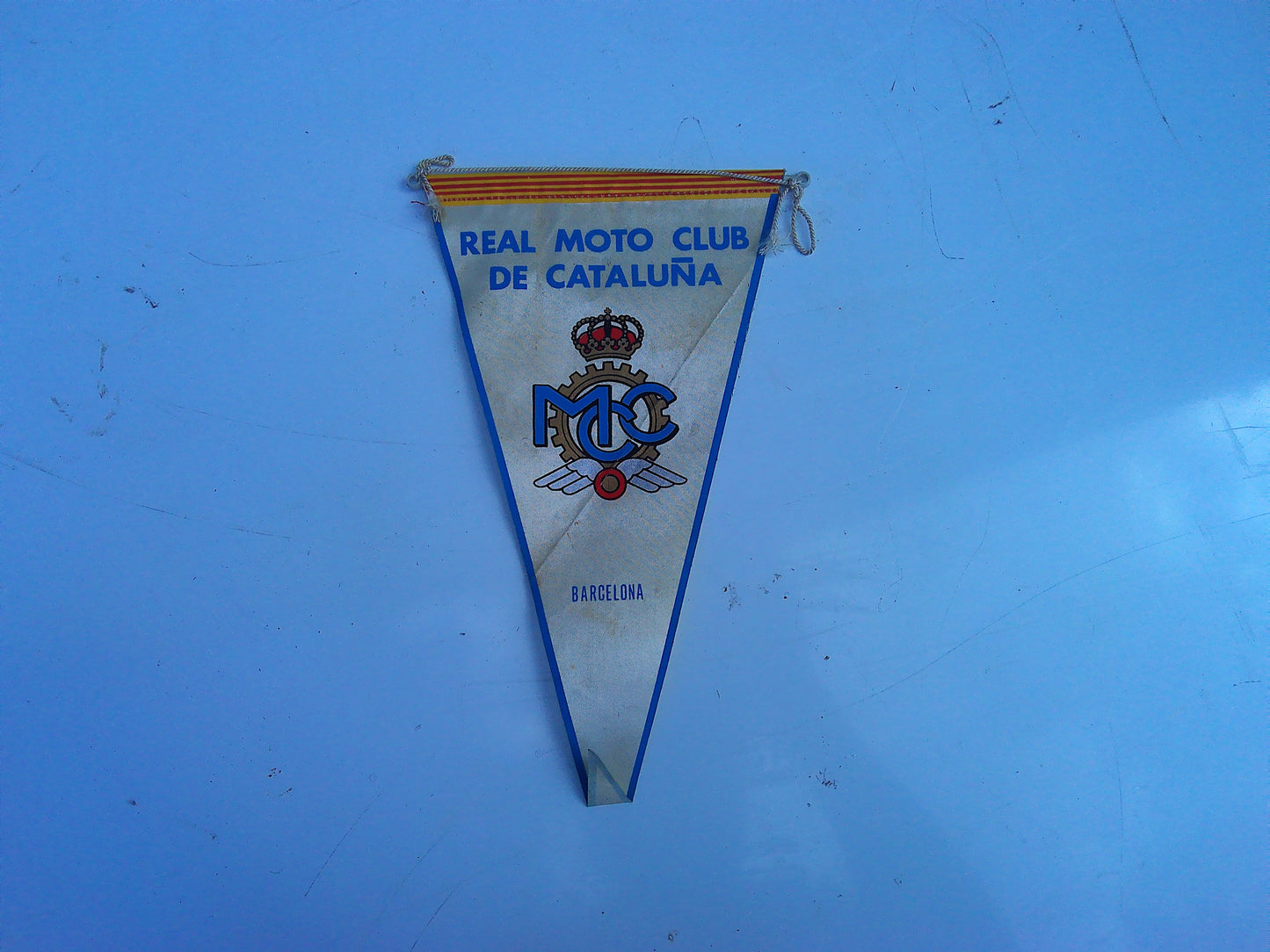 Real Moto Club de Cataluna vintage pennant