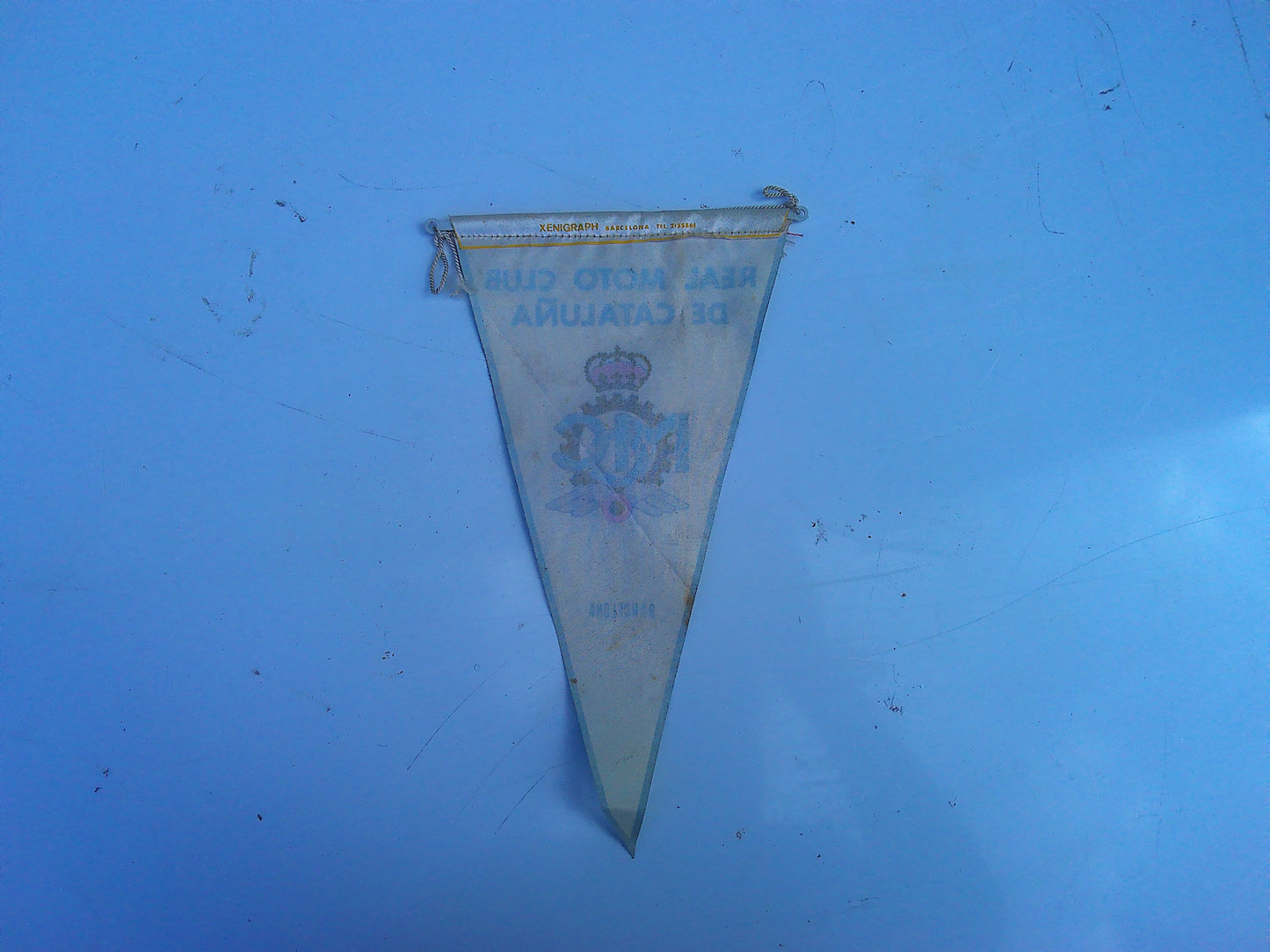 Real Moto Club de Cataluna vintage pennant