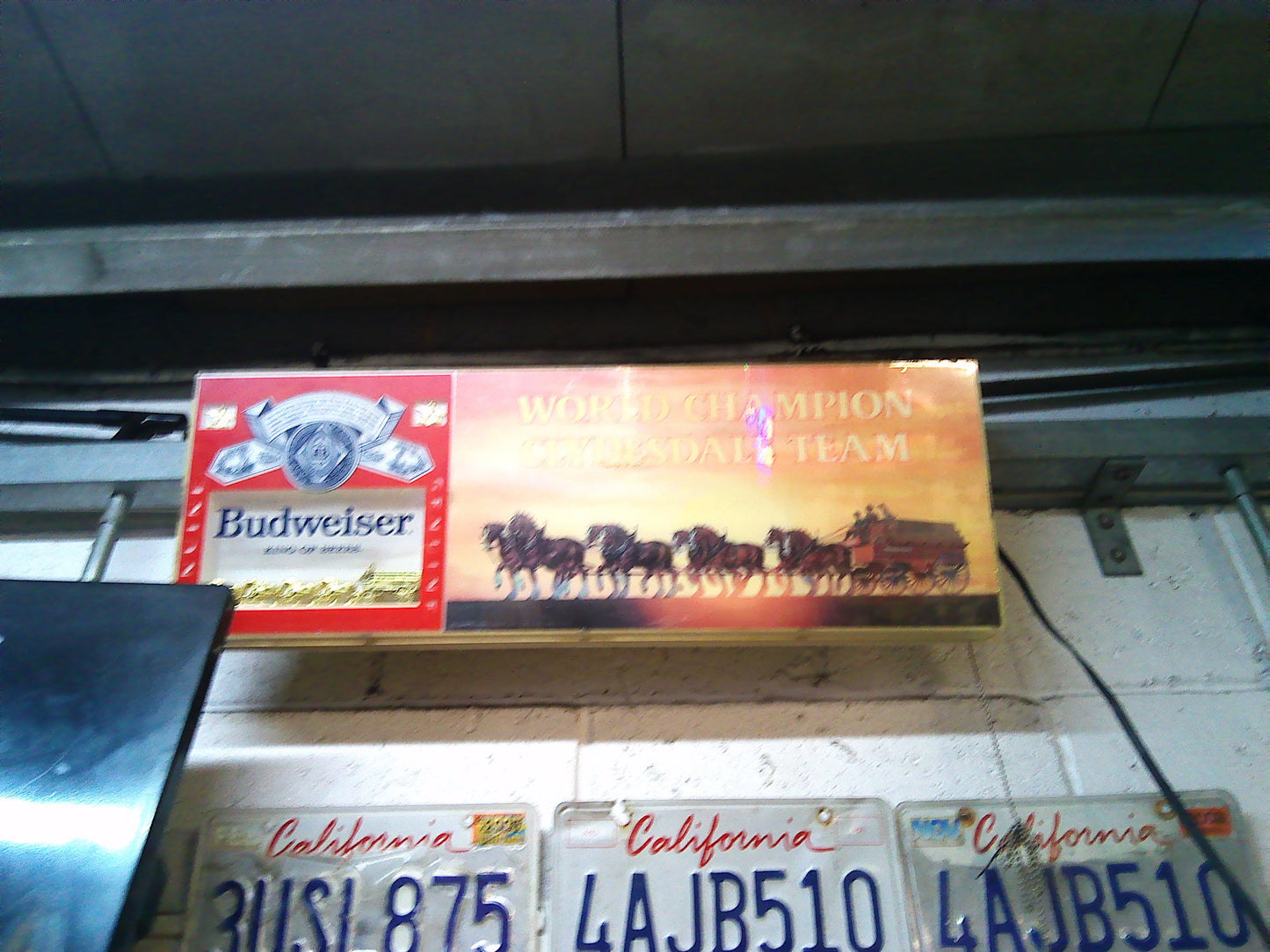 Budweiser World Champion Clydesdale Team light up sign