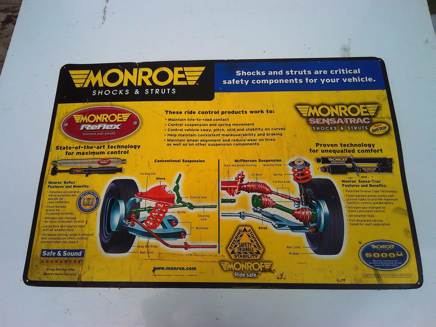Monroe shocks and struts metal sign