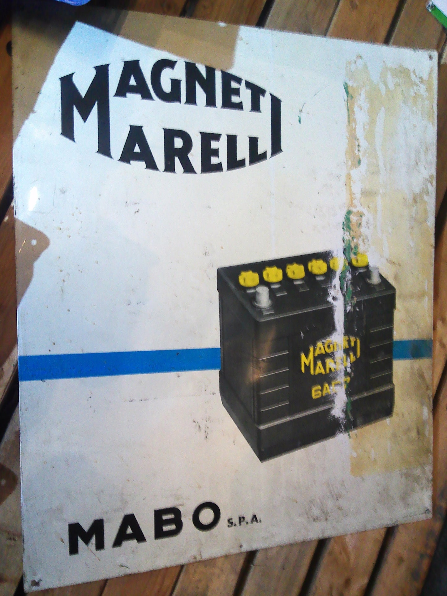 Large Magneti Marelli vintage metal sign