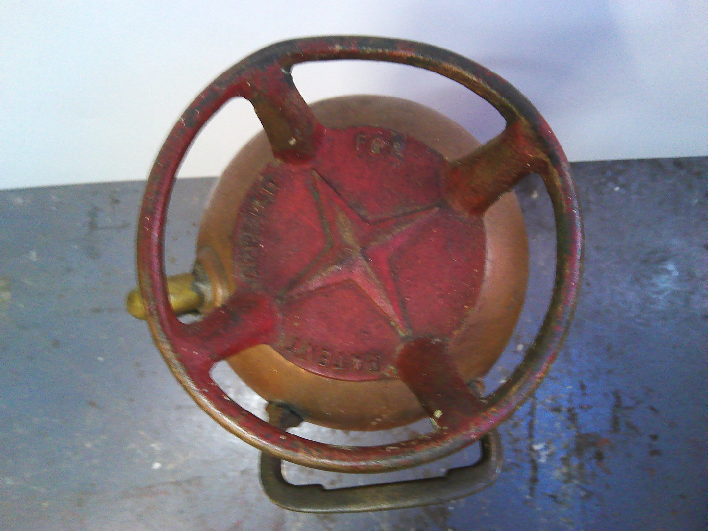 Vintage Red Star Model 303 copper and brass refillable fire extinguisher