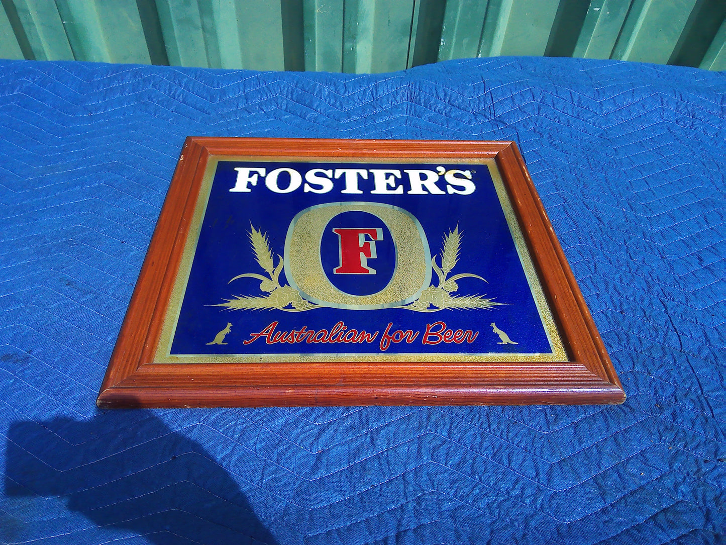 Vintage Fosters decorative bar mirror