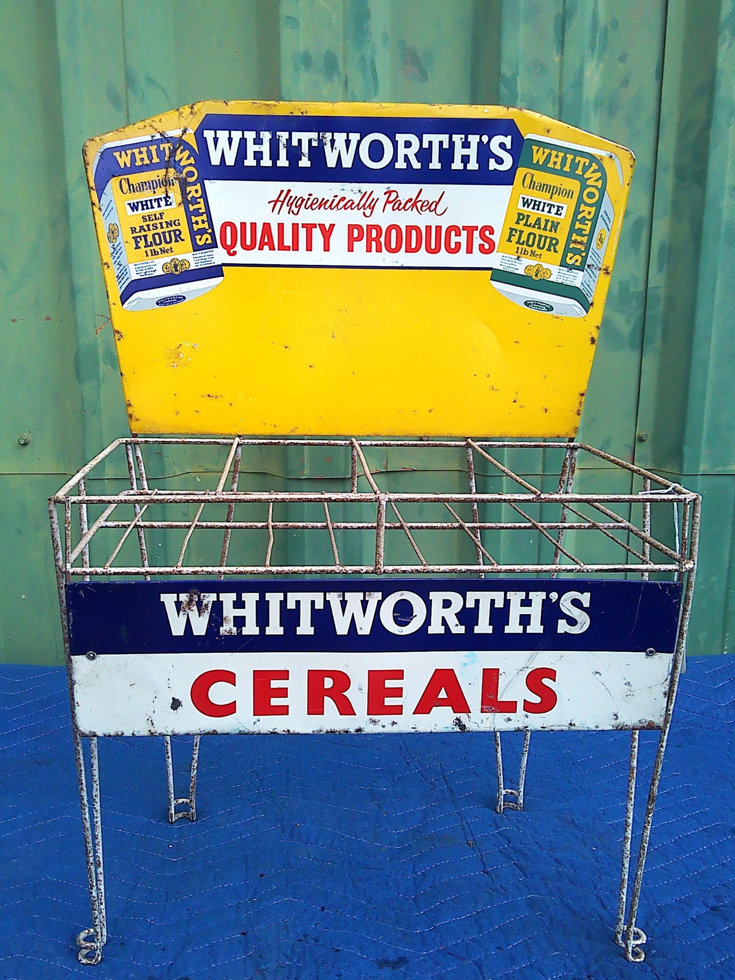 Vintage Whitworth Cereals stock and display stand