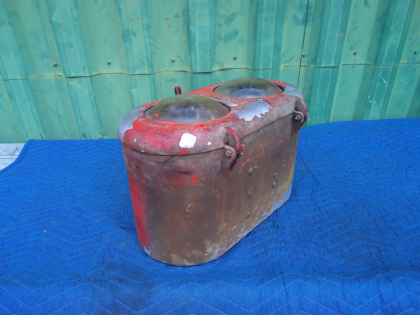 Vintage metal Gyralite empty train light housing