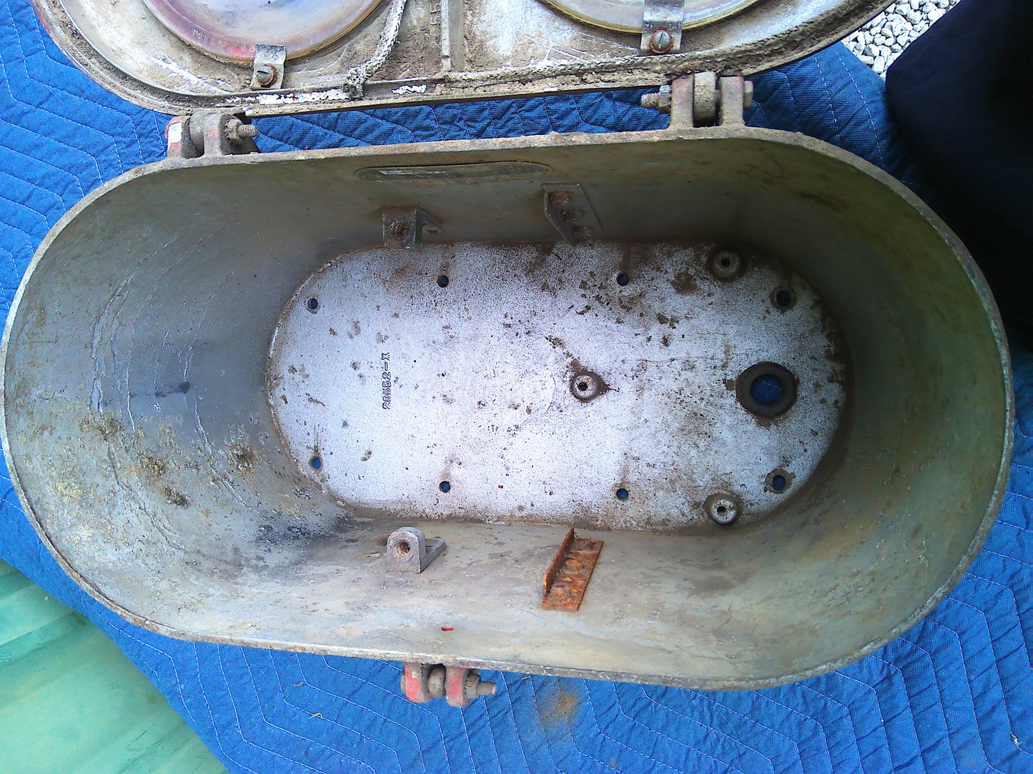 Vintage metal Gyralite empty train light housing
