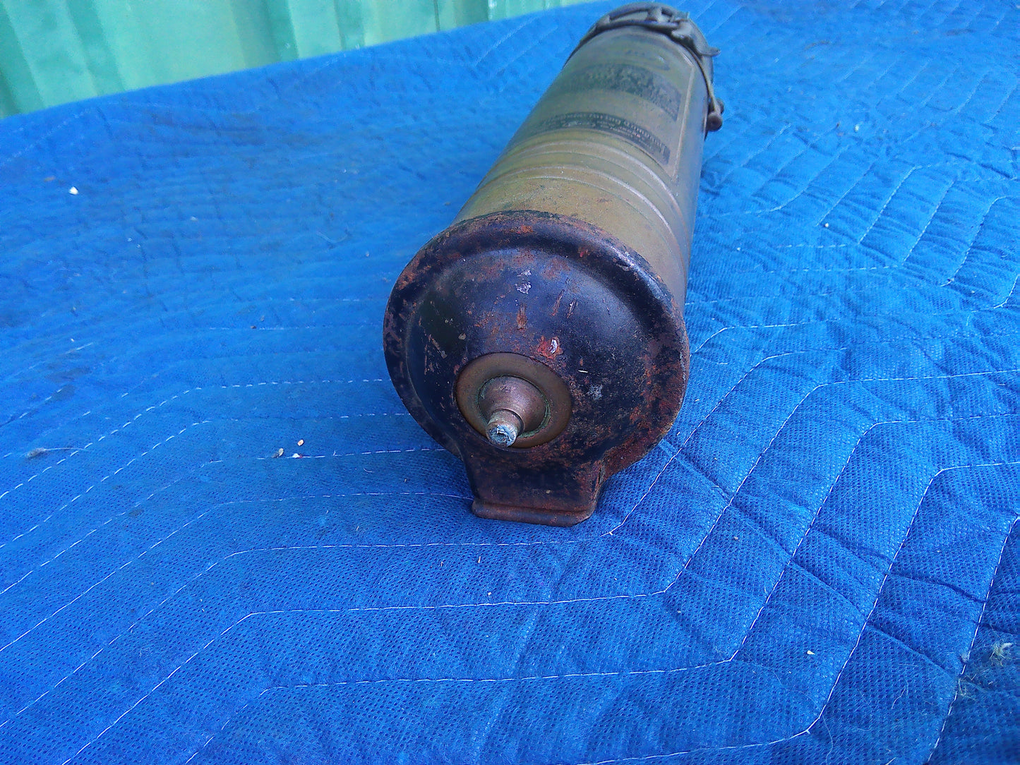 Late 19th Century Vintage Pyrene fire extinguisher with wall holder