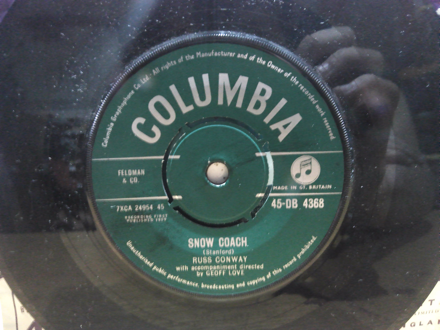 Snow Coach/ Time to Celebrate by Russ Conway vintage vinyl