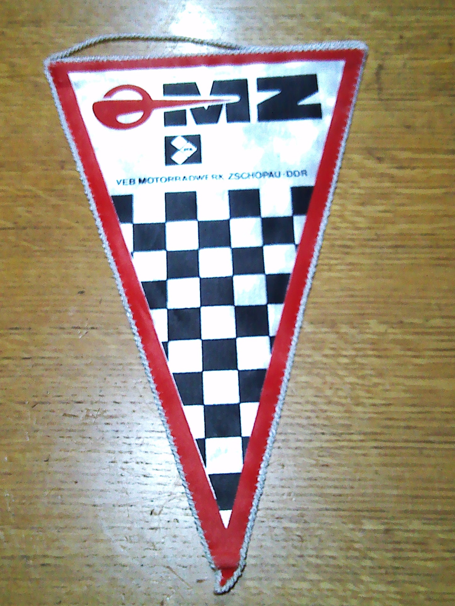 Genuine Vintage MZ checkered pennant