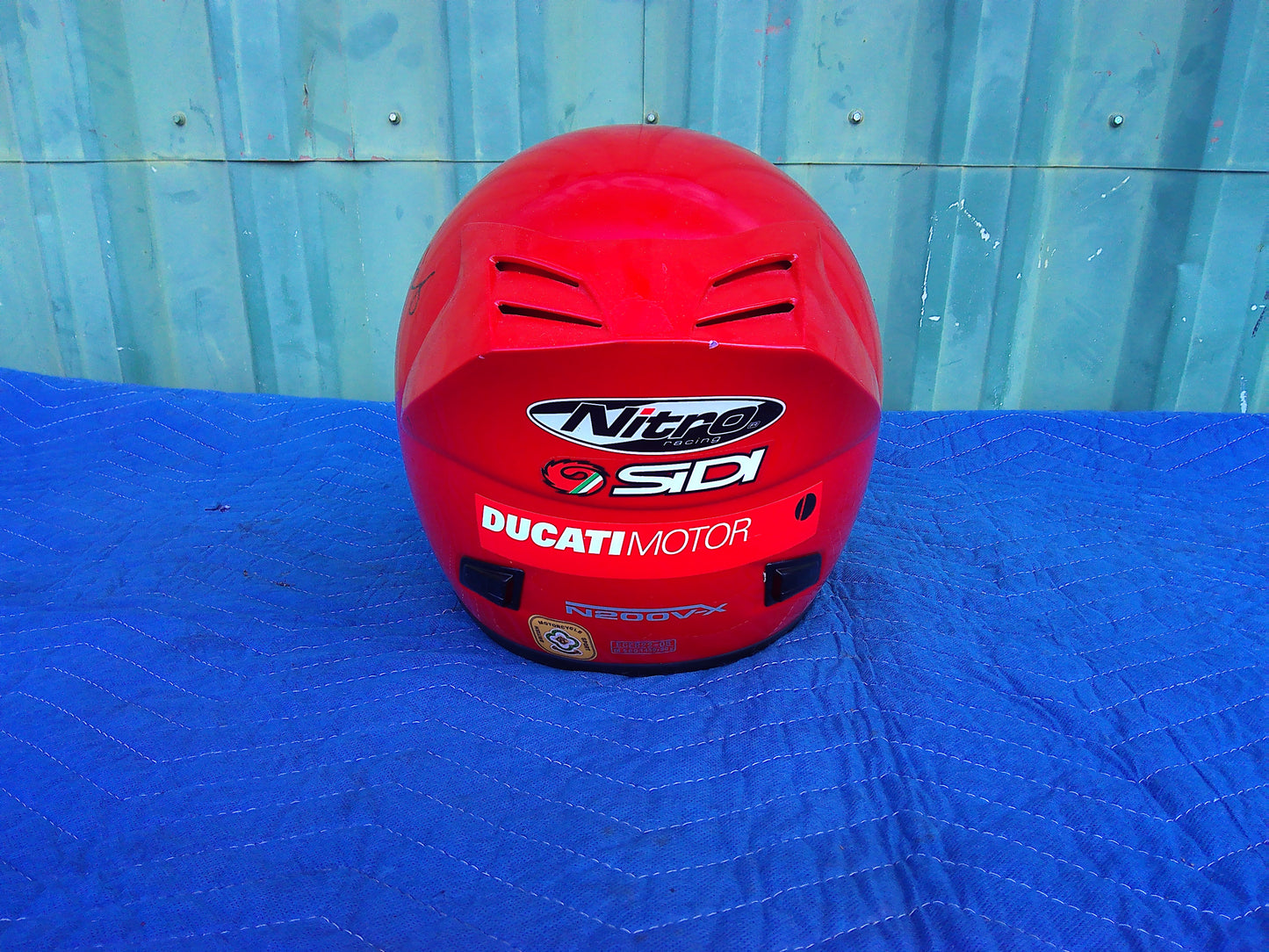2005 Nitro Helmet signed by Mick Grant and John Newbold (?) Medium