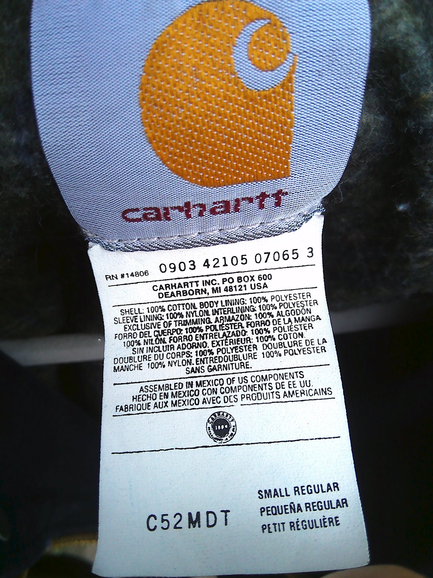 Blue Carhartt Chore Coat Small-Regular