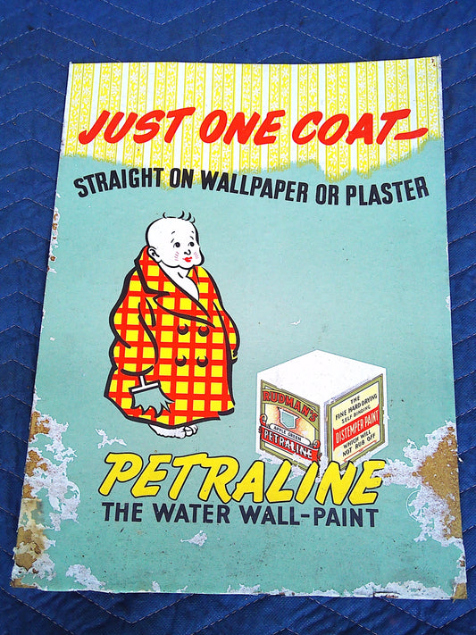 Petraline vintage cardboard sign