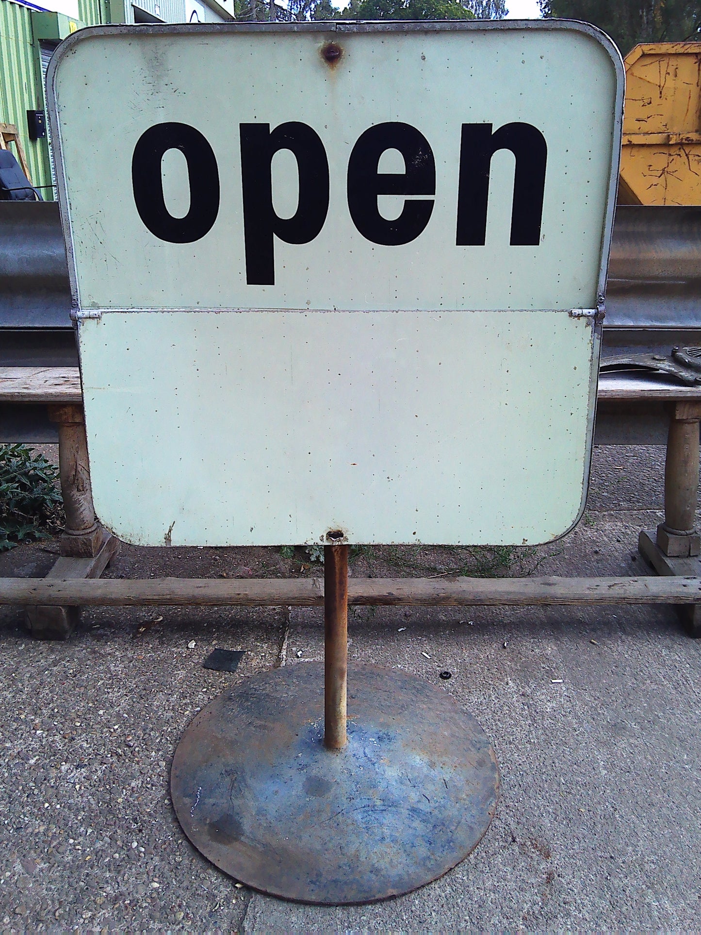 Vintage petrol shell station Open/Closed metal standing sign