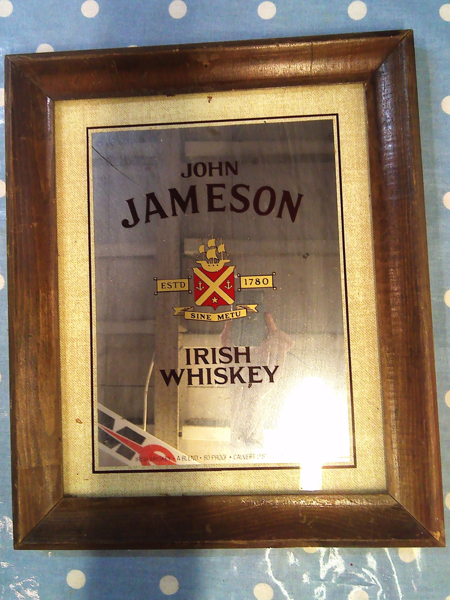 Vintage John Jameson Irish Whiskey pub mirror