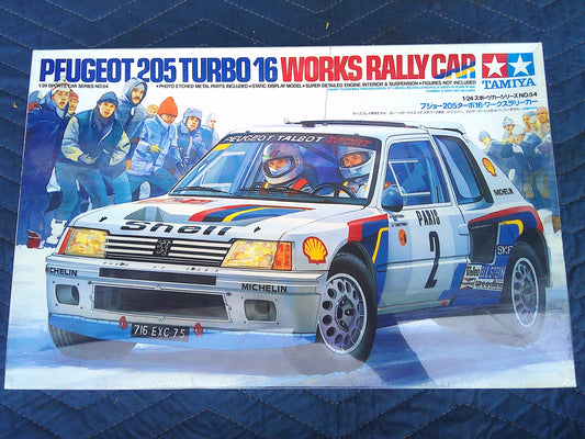 NOS Sealed Tamiya Peugeot 205 Turbo 16 Works Rally Car 1:24 model