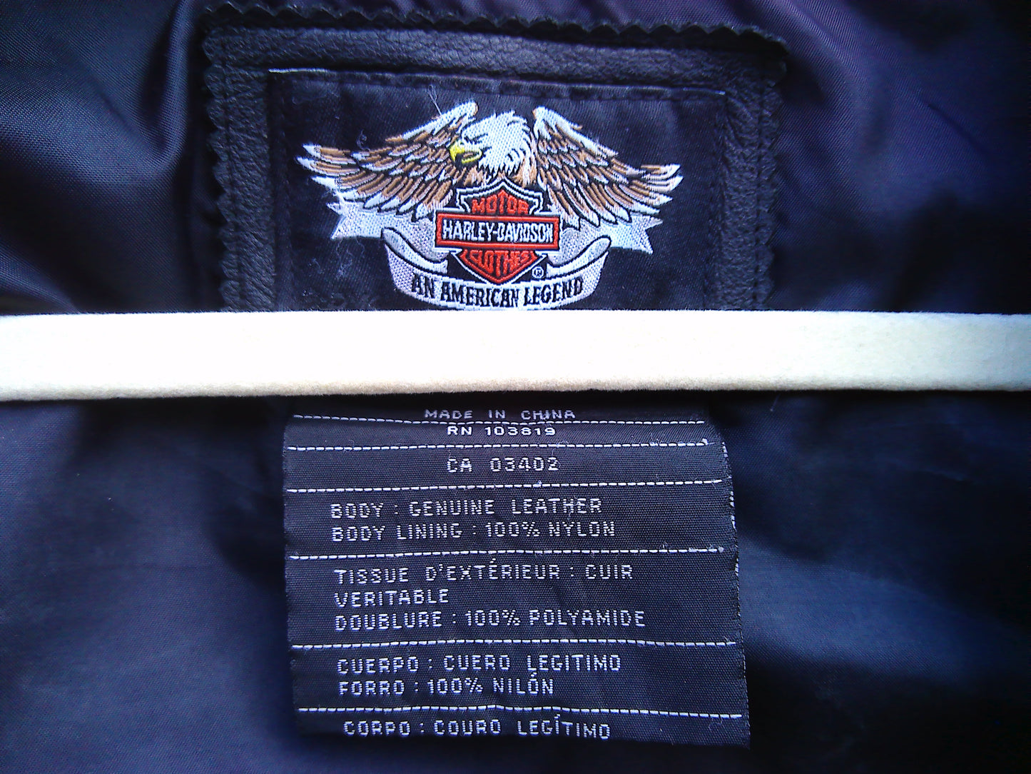 Harley Davidson leather waistcoat with pins/ stamps Medium