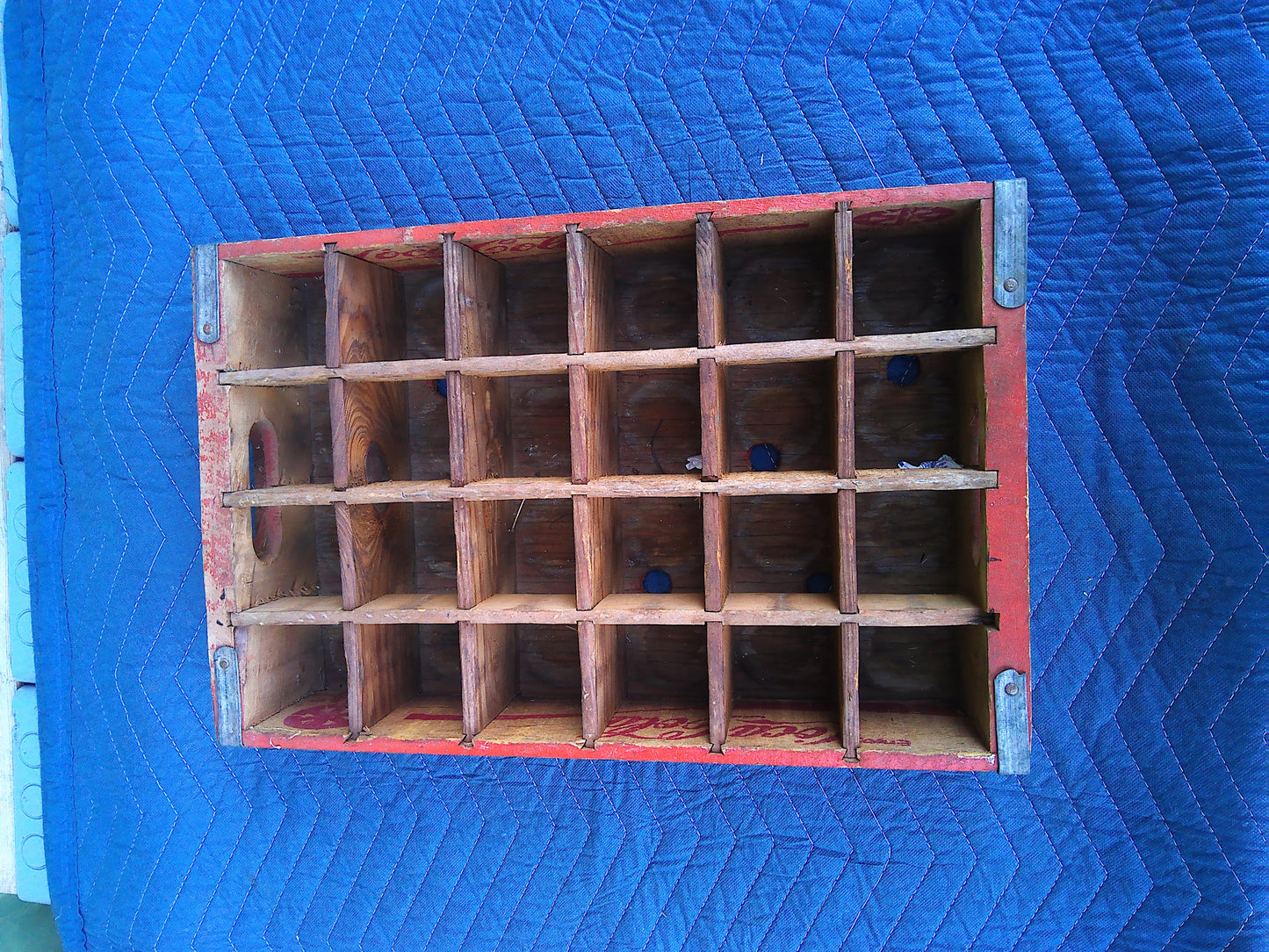 1970s Vintage Coca Cola wooden 24 bottle crate