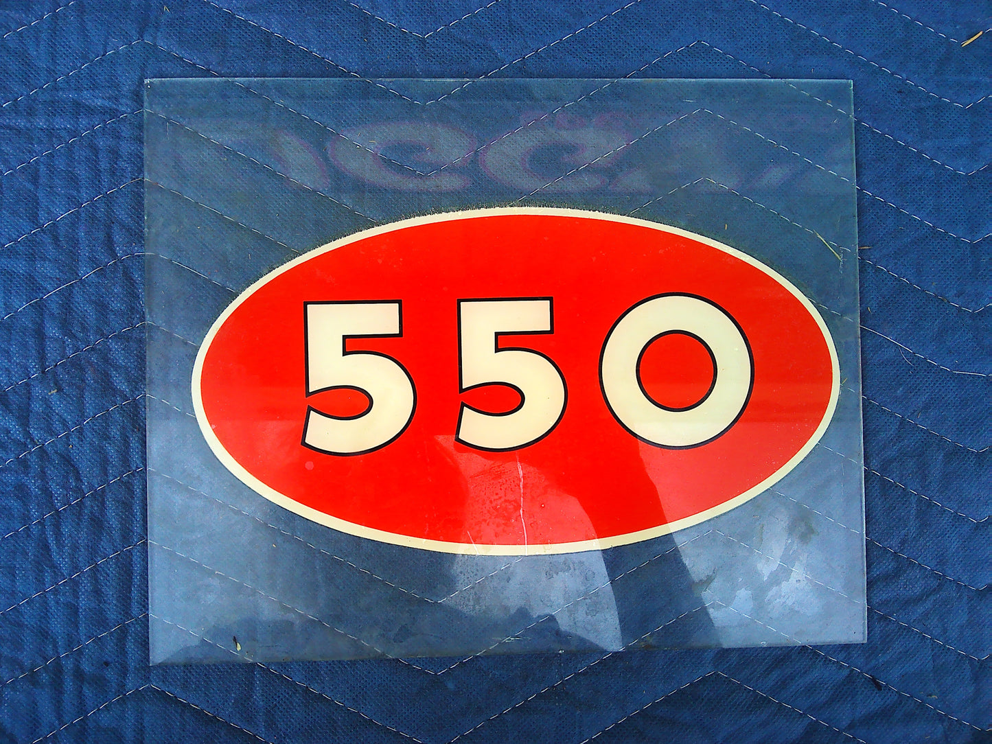 550 on glass pane