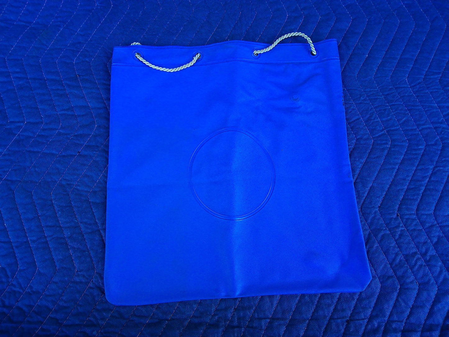 NOS Blue Simson vinyl drawstring bag