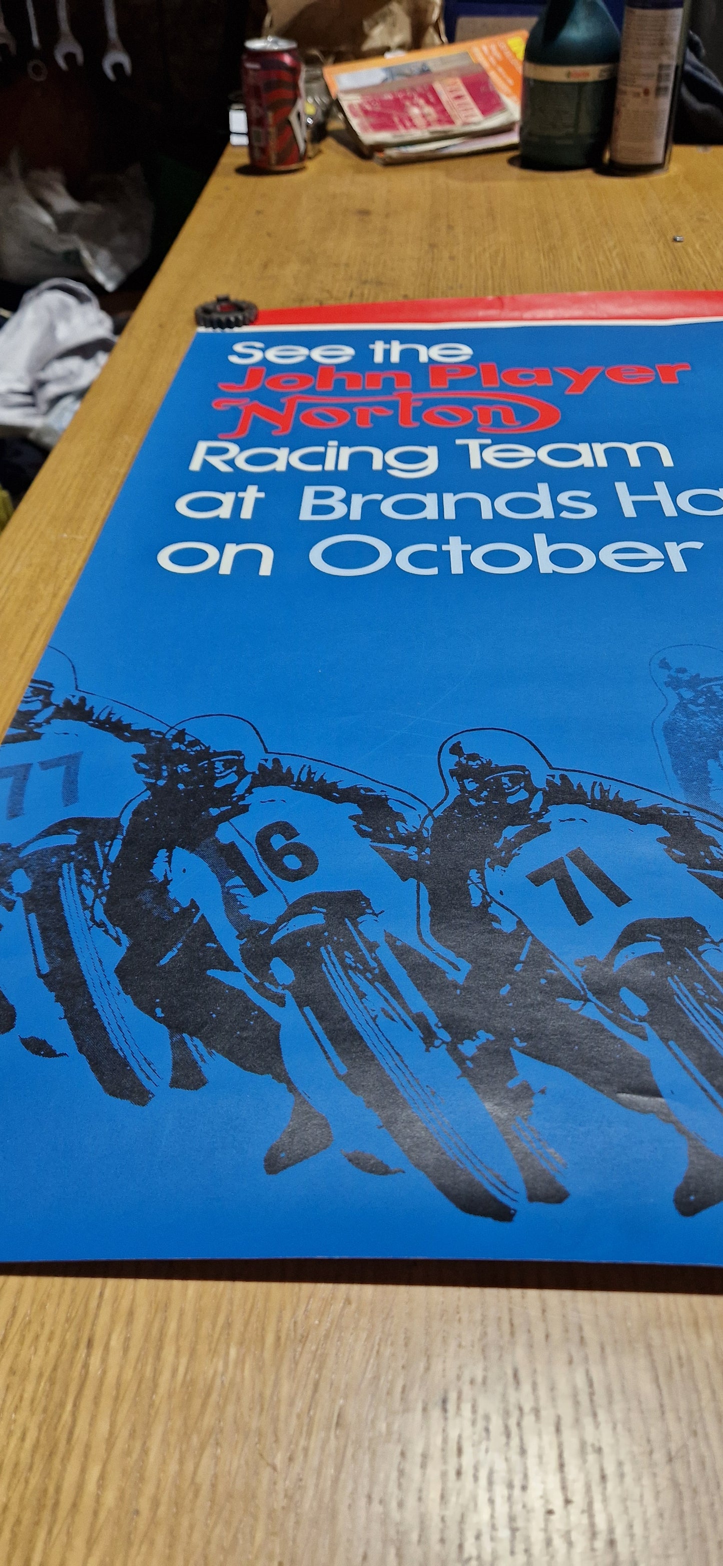 NOS 70'S VINTAGE JOHN PLAYER NORTON RACE ADVERTISING POSTER