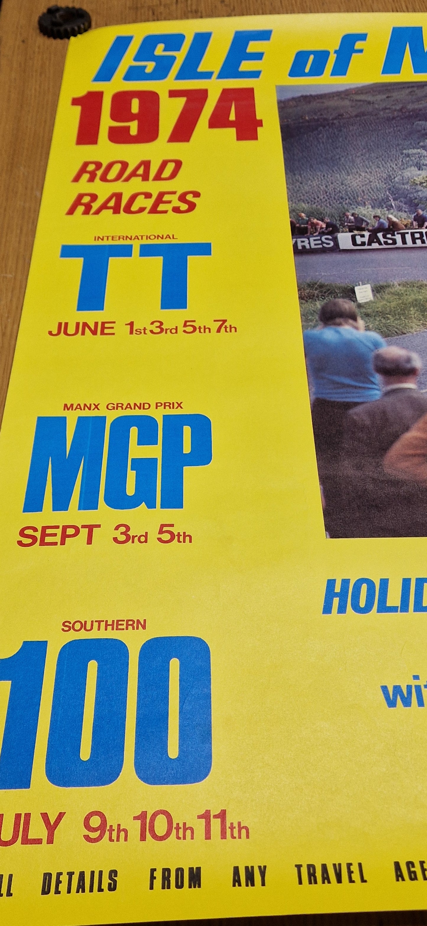 NOS VINTAGE 1974 ISLE OF MAN TT RACE POSTER