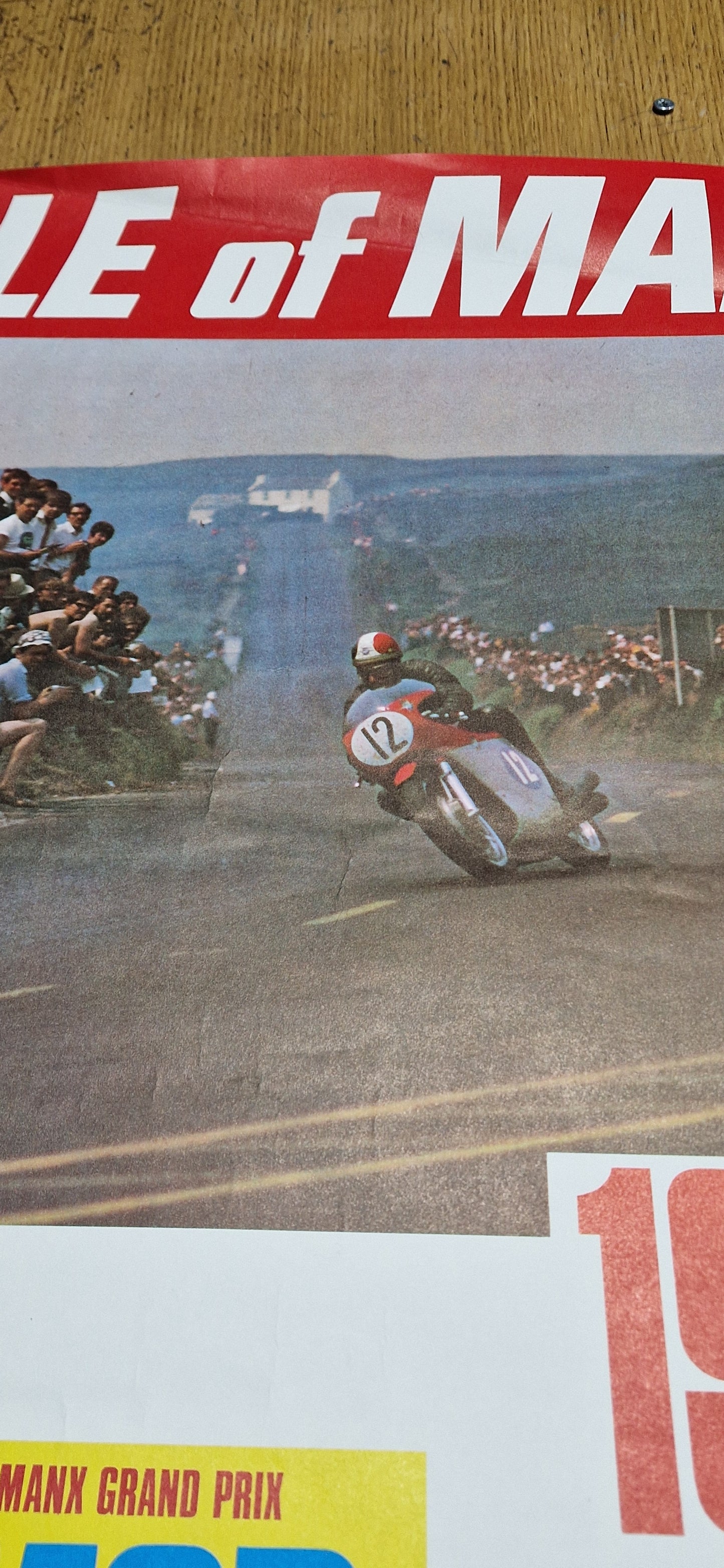 NOS VINTAGE 1971 ISLE OF MAN TT RACE ADVERTISEMENT POSTER