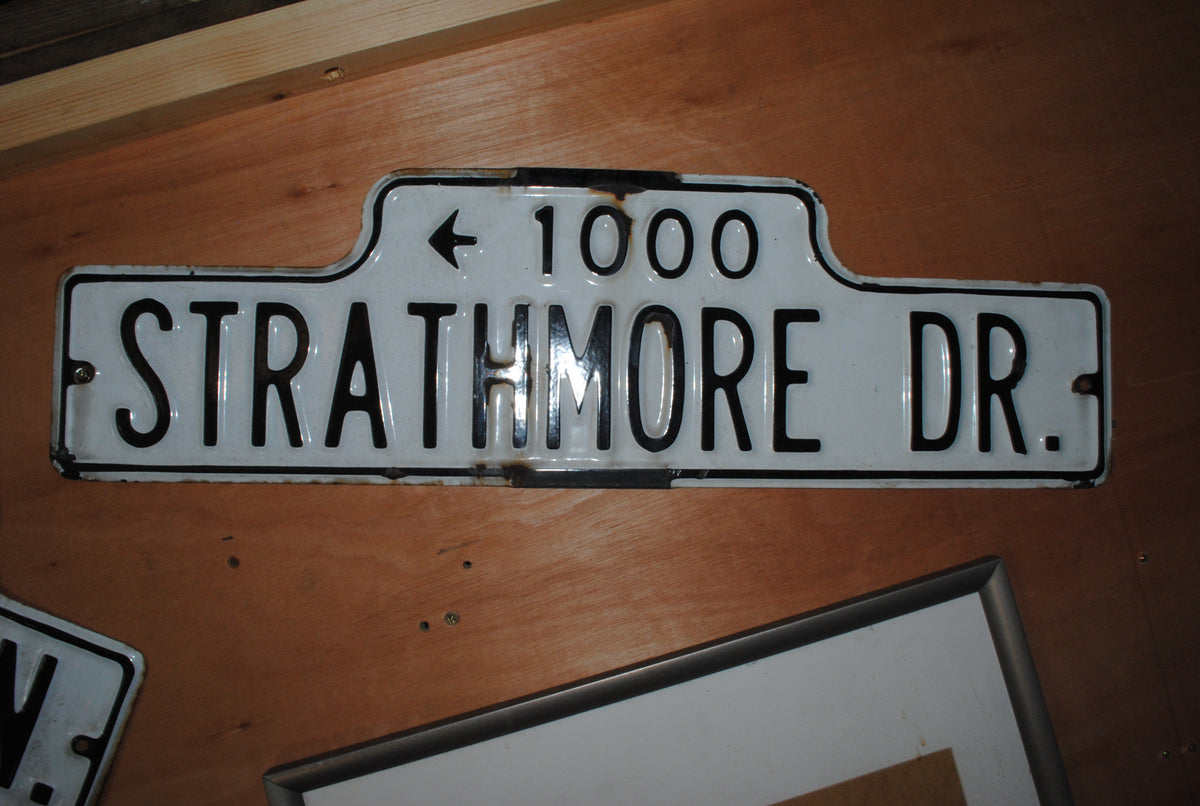 Authentic American Enamel sign - 1000 Strathmore Dr.