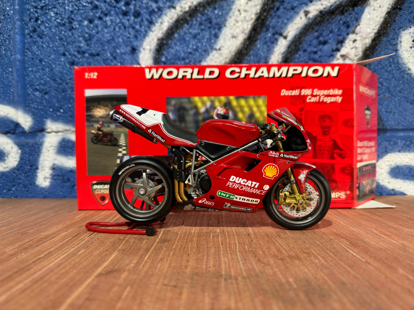 RARE DUCATI 966 1999 SUPERBIKES CARL FOGARTY CHAMPIONSHIP WINNER MINICHAMPS