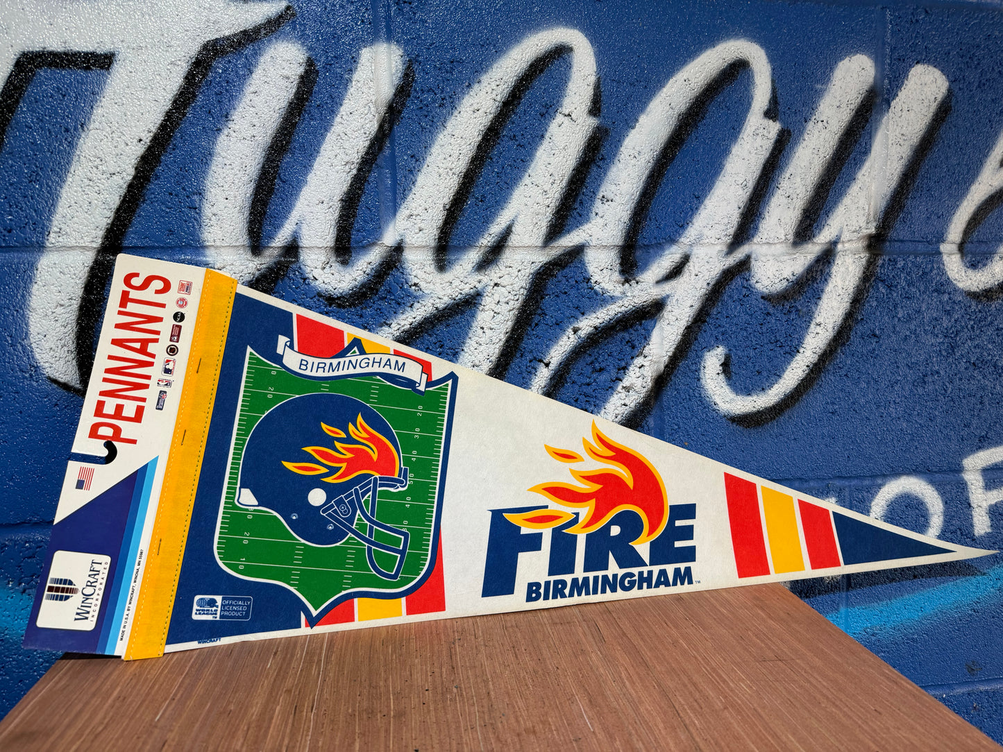 VINTAGE WORLD LEAGUE BIRMINGHAM FIRE FELT PENNANT