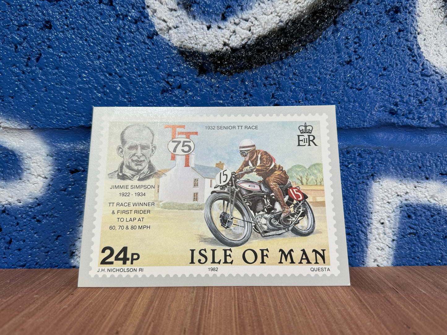 VINTAGE TT ISLE OF MAN 75TH ANNIVERSARY 5 POST CARD SET