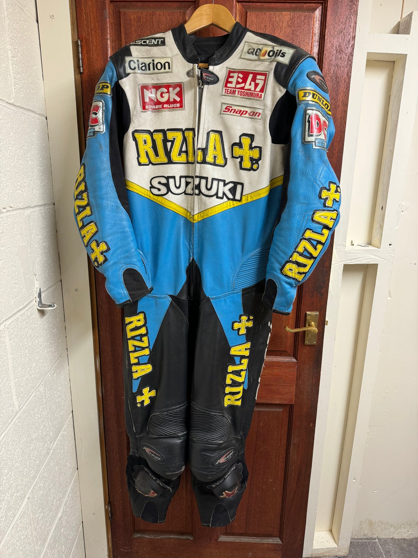 VERY RARE GENUINE SIGNED BY CONNER CUMMINS SUZUKI RIZLA+ RACE LEATHERS