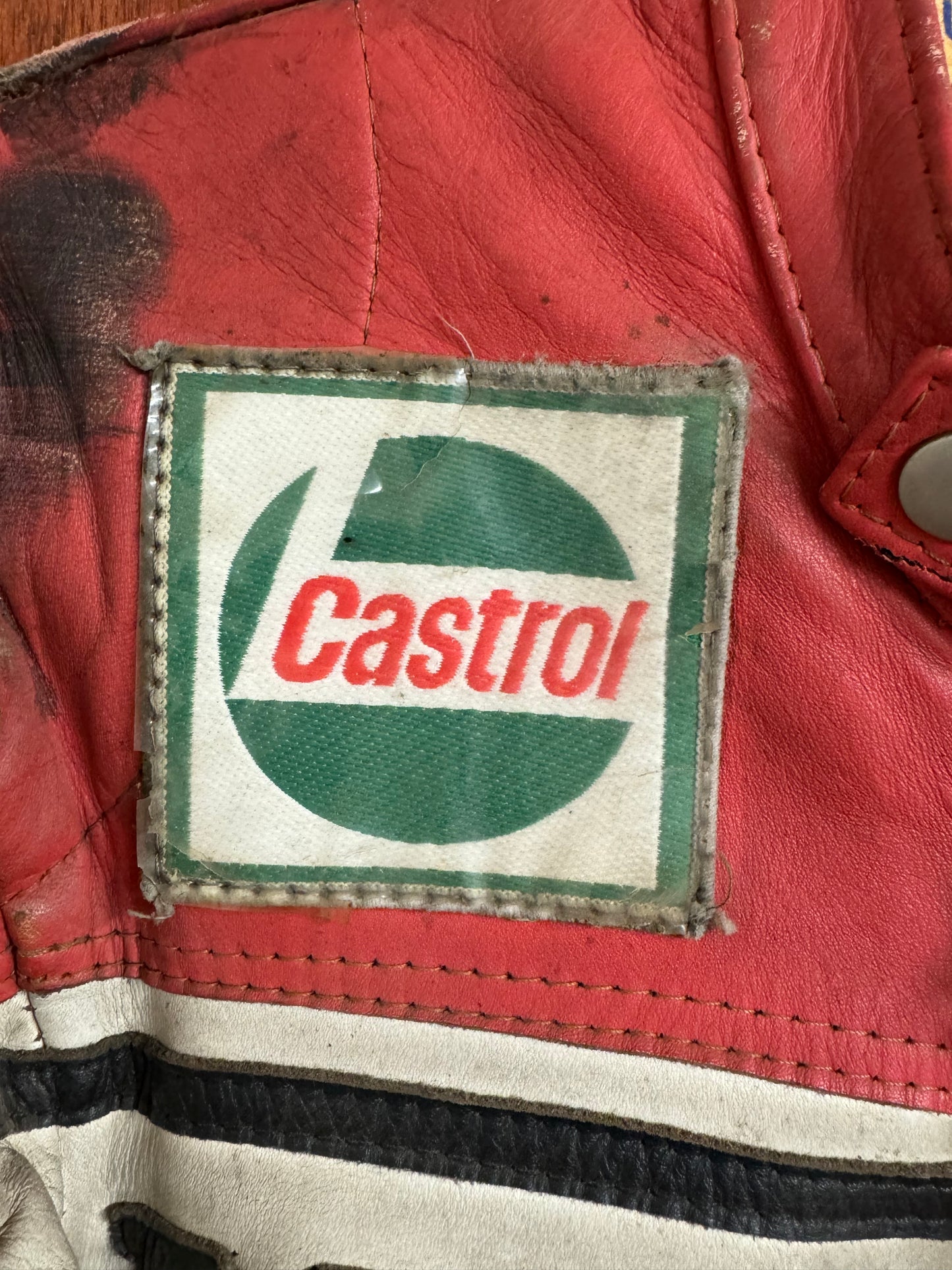 GENUINE VINTAGE CASTROL HONDA RACE LEATHERS