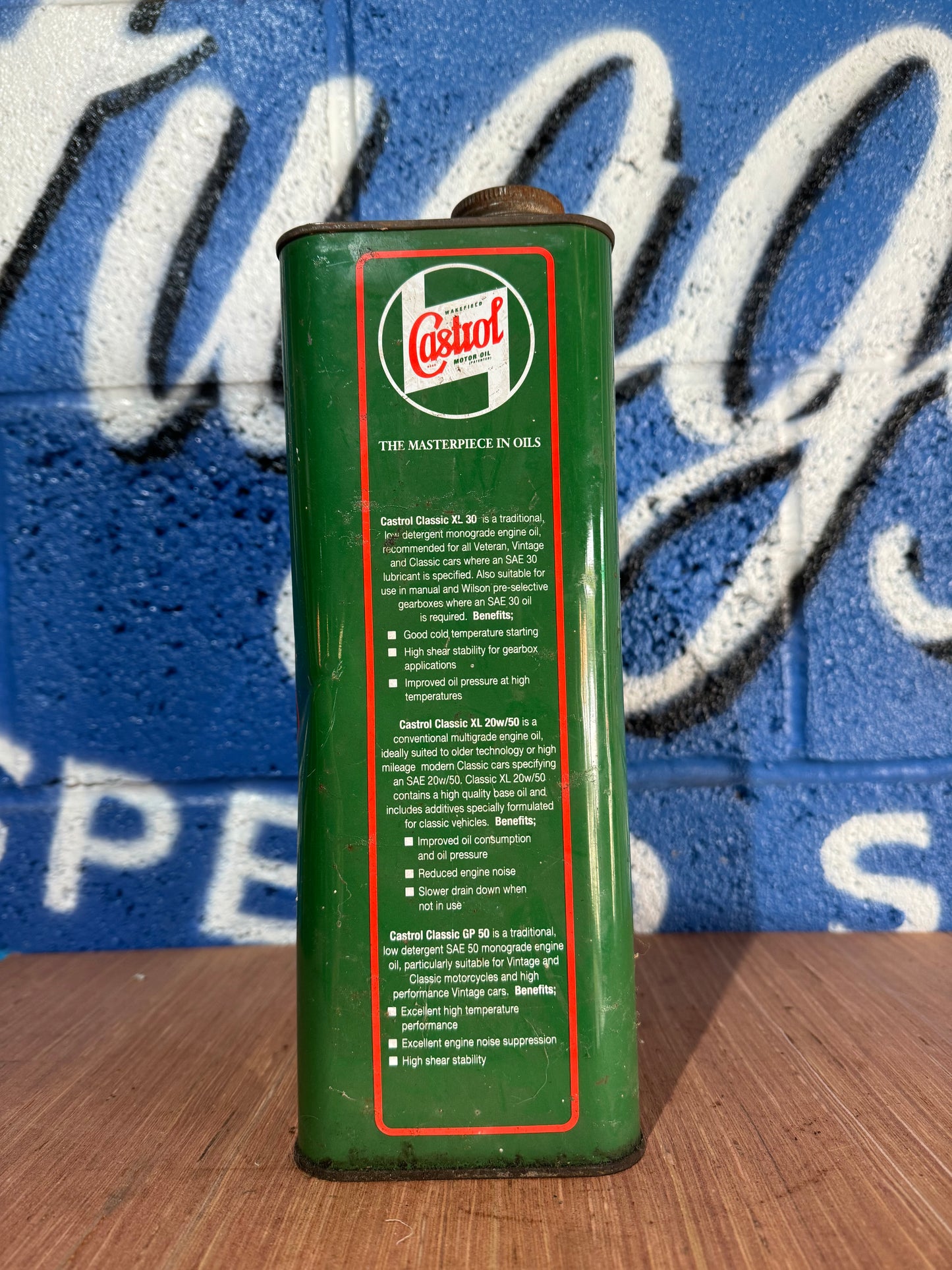 VINTAGE CASTROL GP 50 OIL CAN 1GALLON