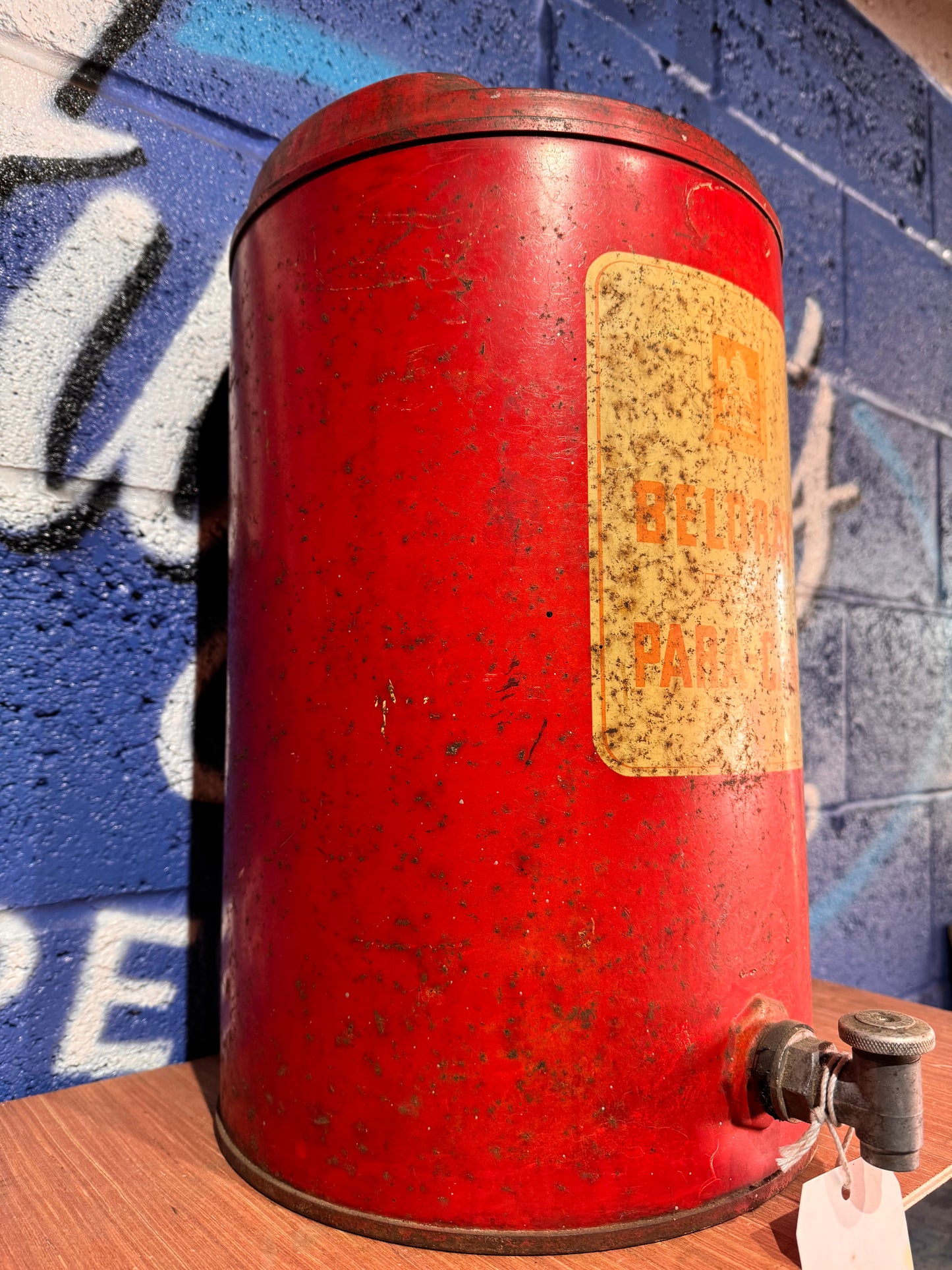 VINTAGE RED BELDRAY 5 GALLON PARA-CAN