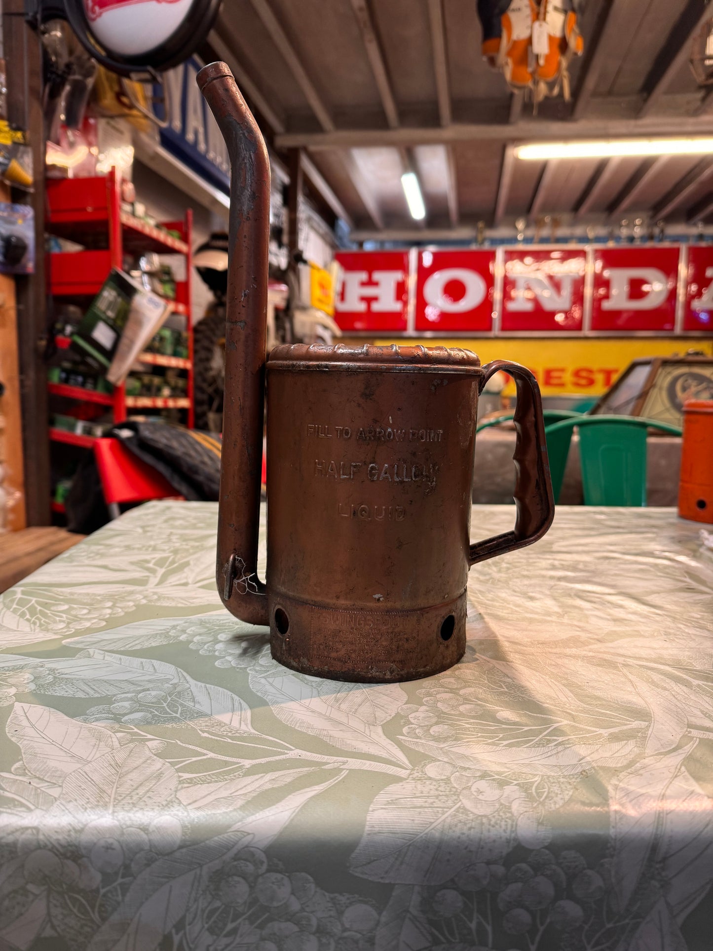 VINTAGE SWINGSPOUT BRASS OIL CAN