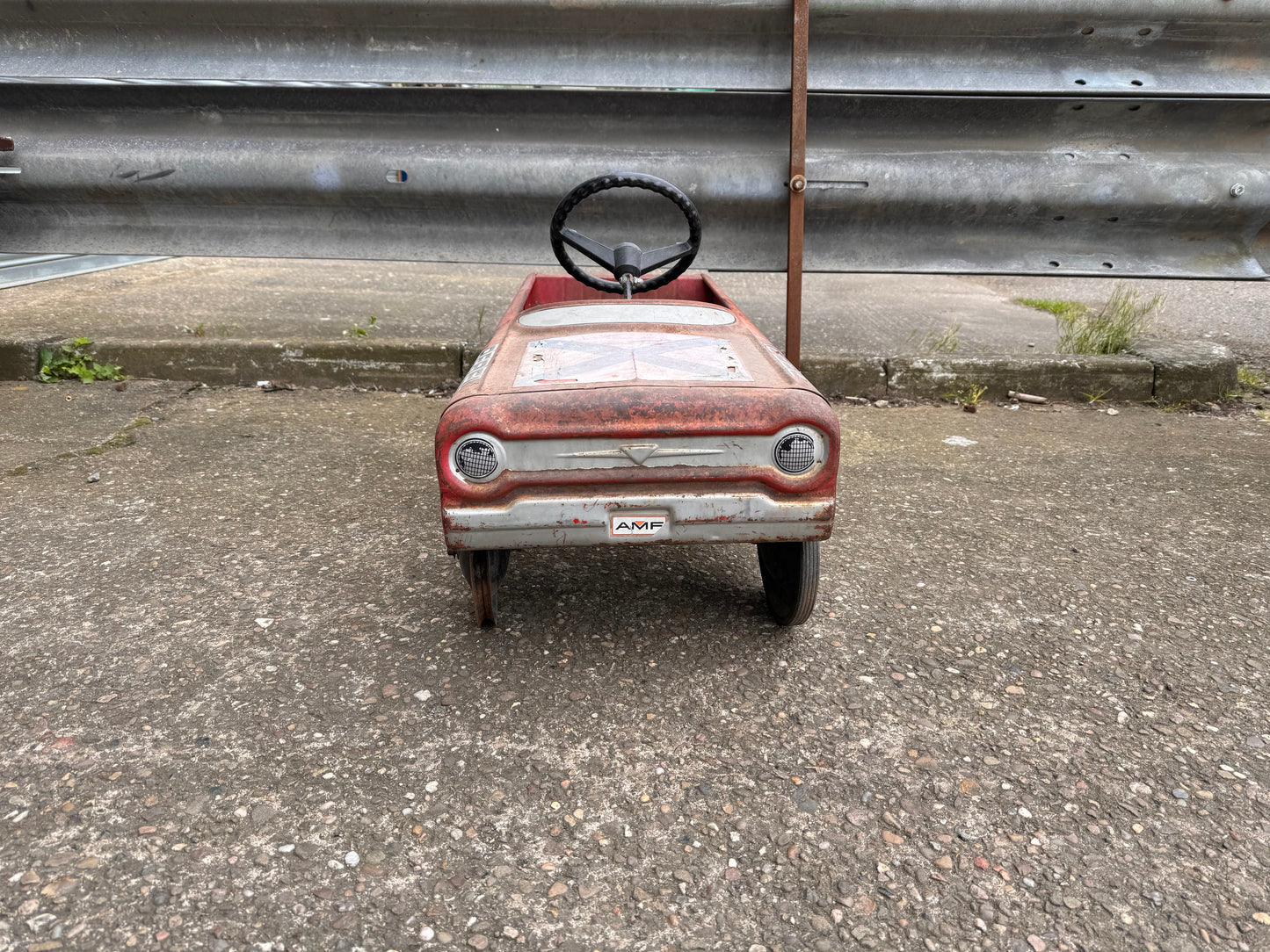VINTAGE 1973 AMF GENERAL LEE RACE RED PEDAL CAR DUKES OF HAZZARD
