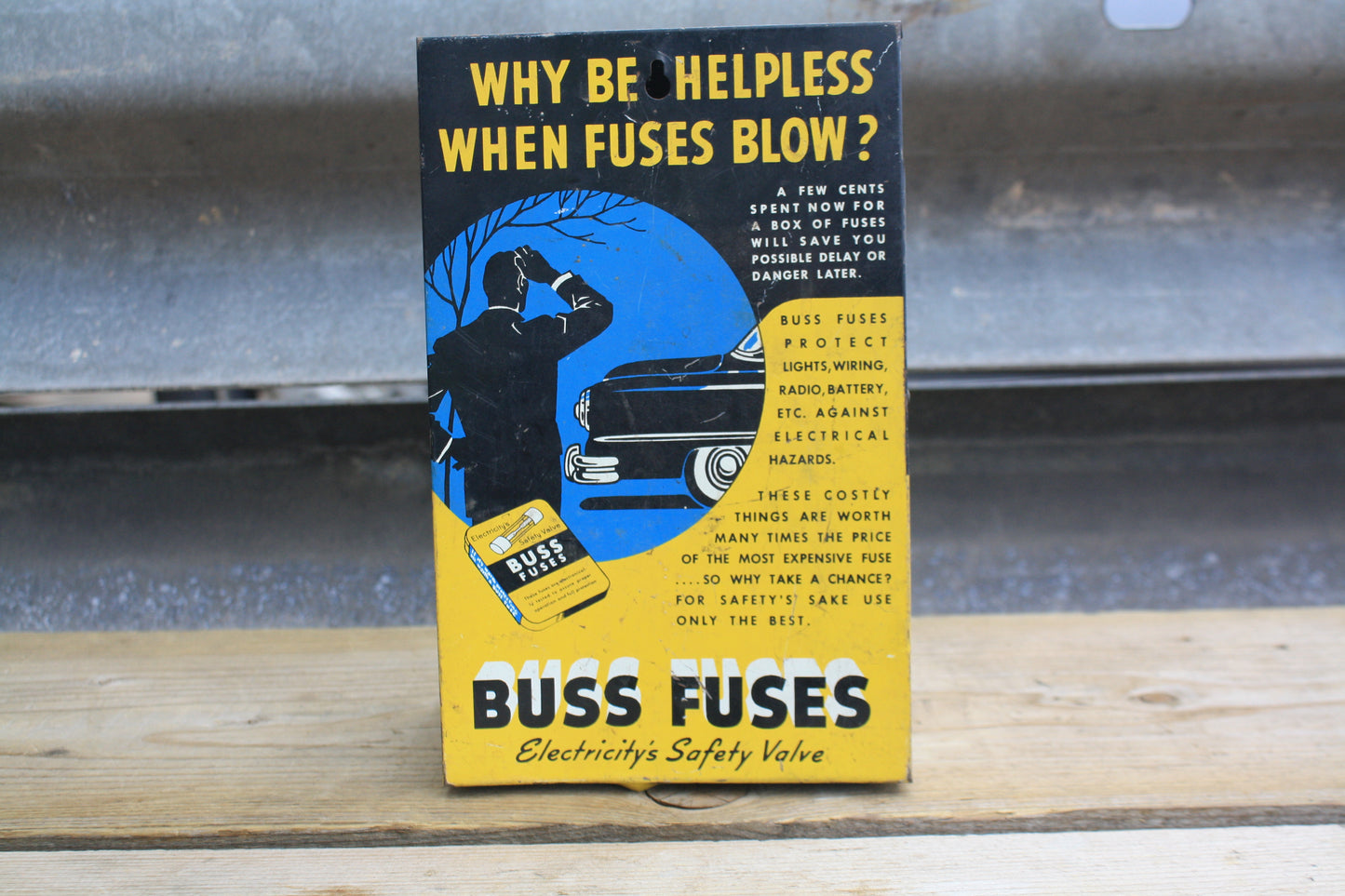 VINTAGE 1950'S BUSS FUSES COUNTERTOP DISPLAY RACK